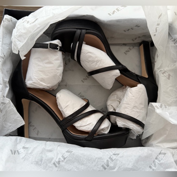 Inez Bianca Heels in Black Capretto size 7.5 - Picture 8 of 16